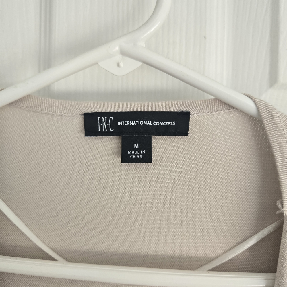 INC International Concepts Beige Faux Suede Top
